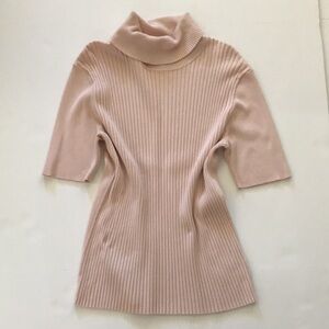 Jones New York XL Ballet Pink short-sleeve ribbed turtleneck sweater